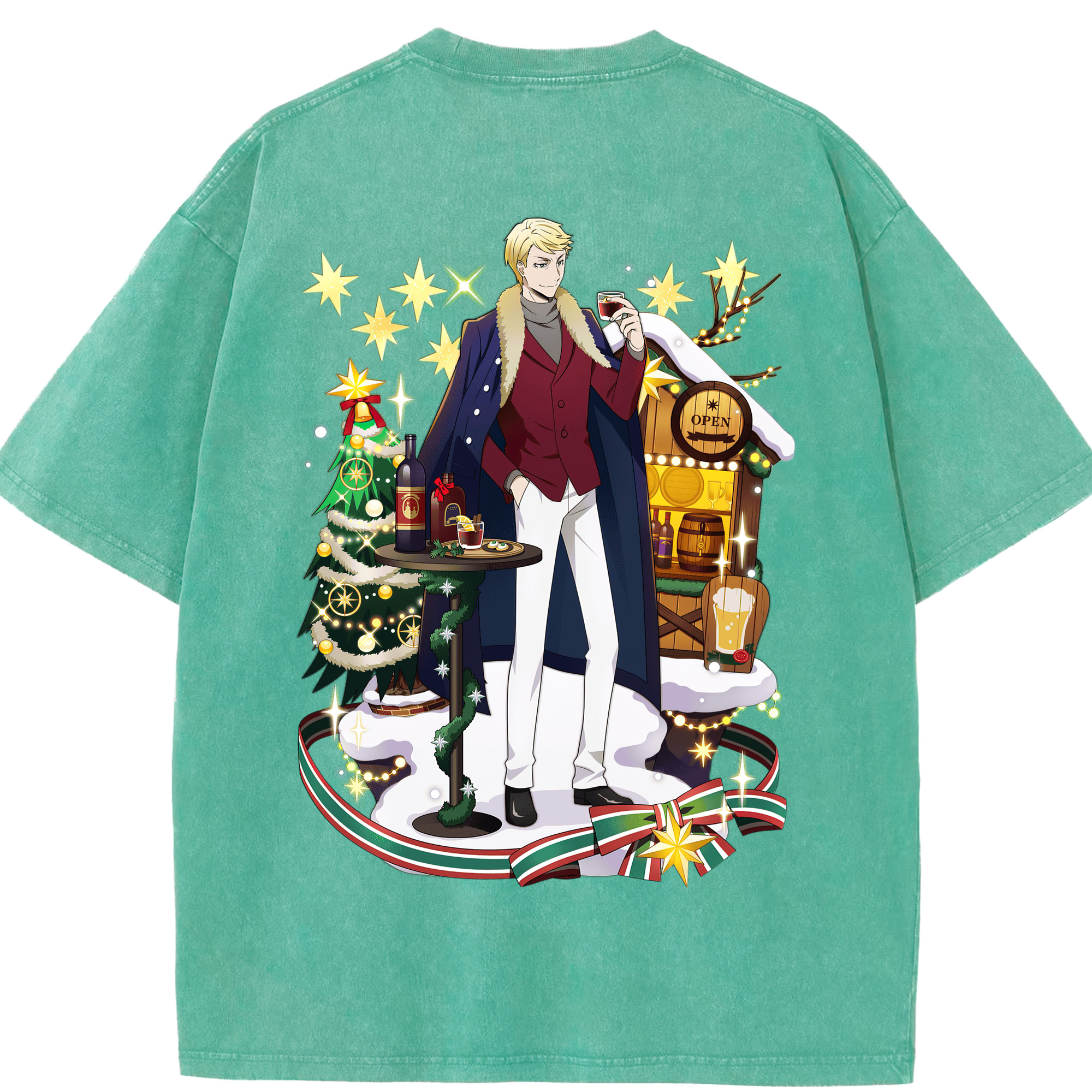 （画像用） 文豪ストレイドッグス Bungo Stray Dogs 綿100% ヴィンテージ風 半袖Tシャツ（背面プリント）